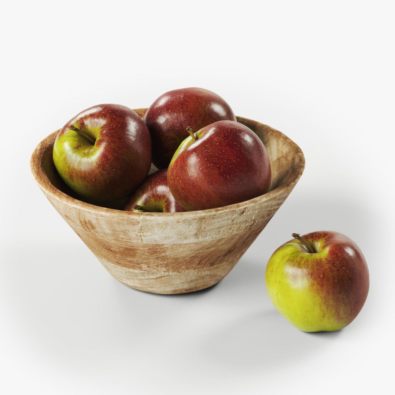polypasta - wooden bowl 02 with apple