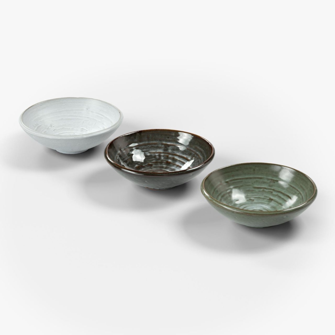 polypasta - madam stoltz ceramic bowl set black green white